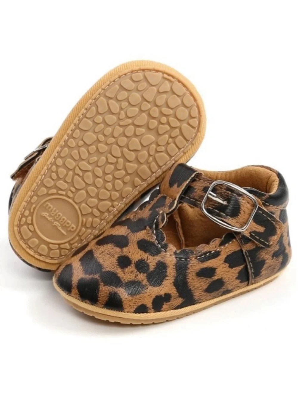 ⭐️ Leopard Print Kids T-Strap Soft Sole Shoes